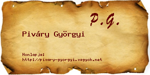 Piváry Györgyi névjegykártya
